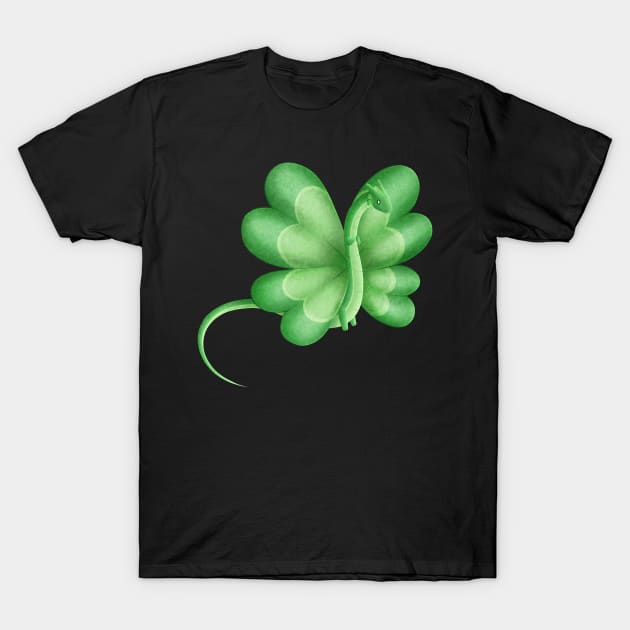 Kawaii Four Leaf Clover Dragon - Without Background T-Shirt by Chiisa